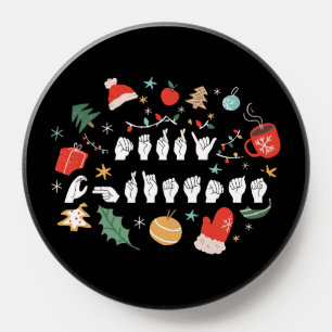 Merry Christmas - ASL American Sign Language III PopSocket