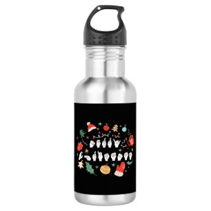 Merry Christmas - ASL American Sign Language III Stainless Steel Water Bottle