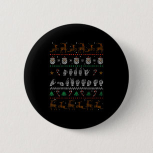 Merry Christmas Asl Sign Language Deaf Pride Sped Button