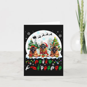 Merry Christmas Asl Sign Language Three Santa Leon Card