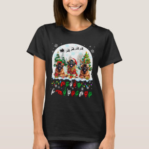 Merry Christmas Asl Sign Language Three Santa Leon T-Shirt