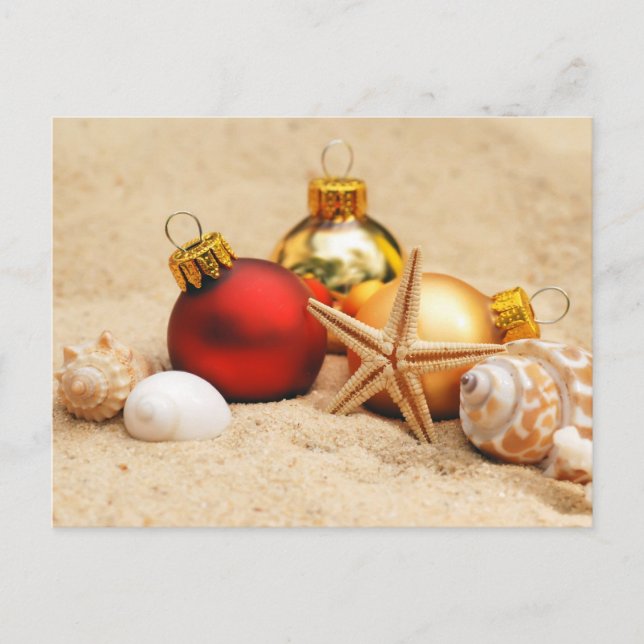 Merry Christmas At the Beach Holiday Postcard (Front)