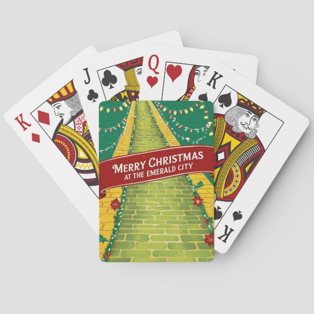 Merry Christmas at the Emerald City  Poker Cards (Back)