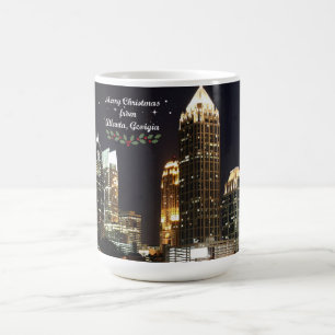 "Merry Christmas," Atlanta, Georgia Skyline Coffee Mug