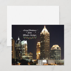"Merry Christmas," Atlanta, Georgia Skyline Holiday Card
