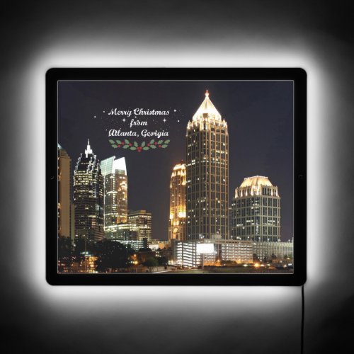 Merry Christmas Atlanta Georgia Skylinem LED Sign