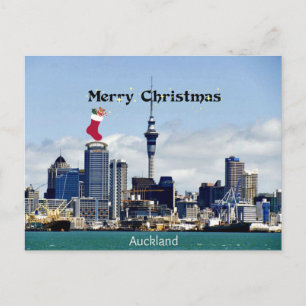 Merry Christmas! Auckland Skyline, Postcard