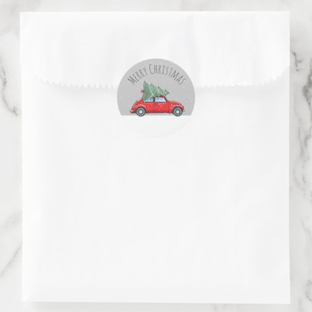 Merry Christmas Aufkleber Classic Round Sticker (Bag)