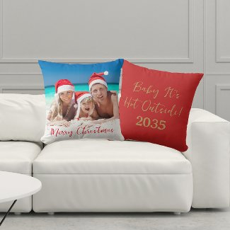 Merry Christmas Australian Family Photo Red