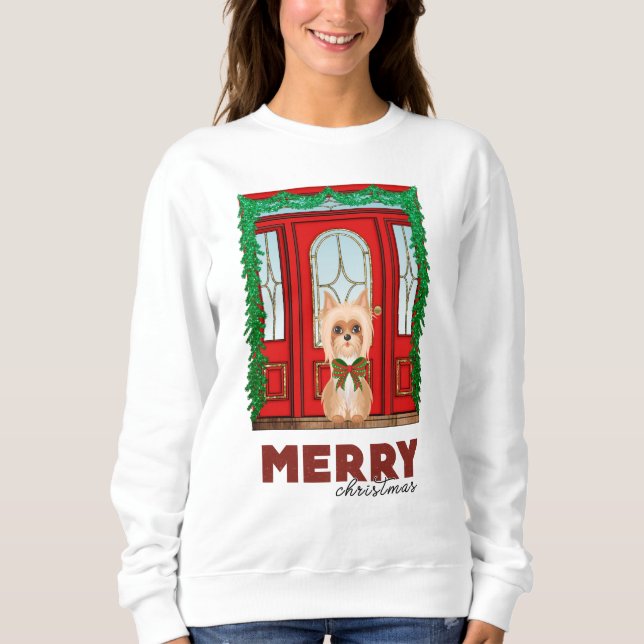 Merry Christmas Australian Silky Terrier Sweatshirt (Front)