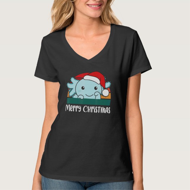Merry Christmas   Axolotl Christmas T-Shirt (Front)