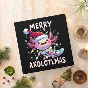 Merry Christmas Axolotl Lights Axolotlmas Tree 3 Ring Binder