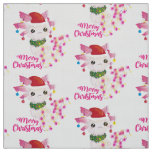 merry christmas axolotl santa fabric