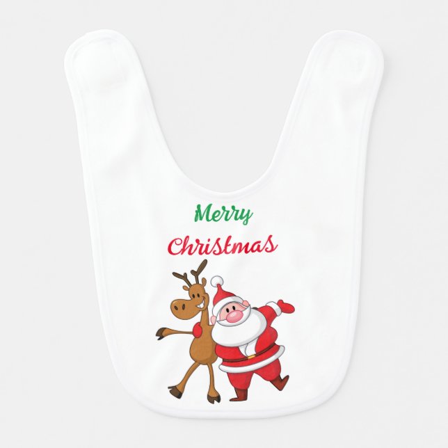 Merry Christmas baby bib (Front)