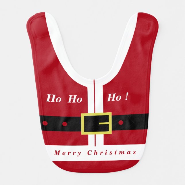 Merry Christmas Baby Bib Funny Santa Claus Gift (Front)