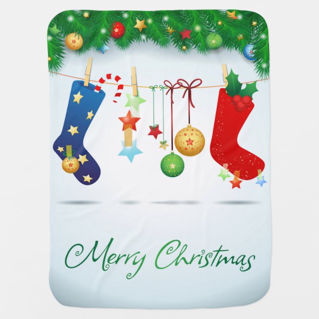 Merry Christmas  Baby Blanket (Front)