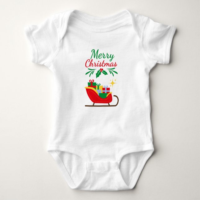 Merry Christmas  Baby Bodysuit (Front)