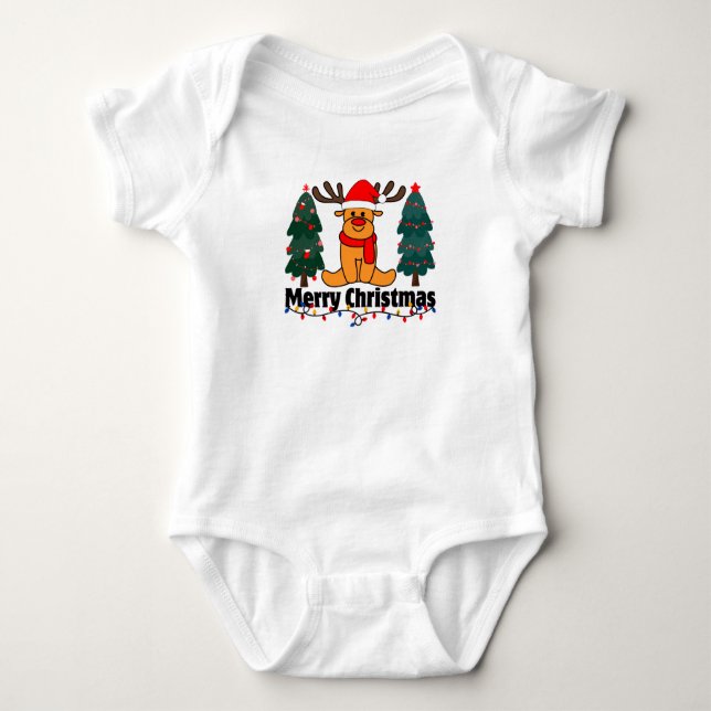 Merry Christmas Baby Bodysuit (Front)