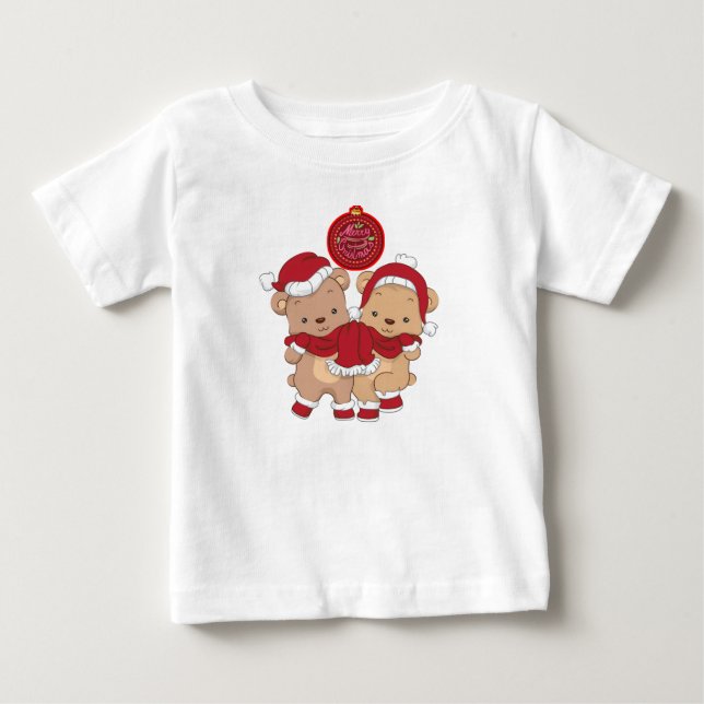 : Merry Christmas Baby Fine Jersey T-Shirt (Front)
