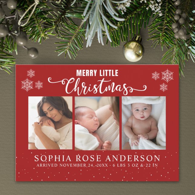 Merry Christmas, Baby First Collage Photos Holiday Card (Creator Uploaded)