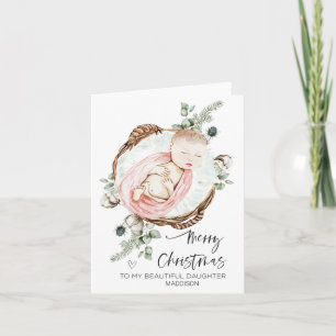 Merry Christmas Baby Girl Daughter from Mom Dad Card