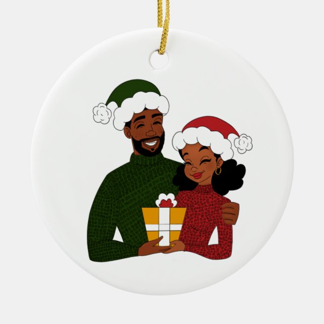 Merry Christmas Baby Green and Red Ceramic Ornament (Front)