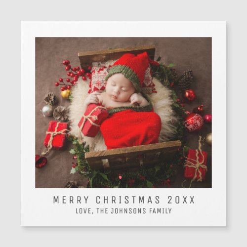 Merry Christmas Baby Kids Photo Gift Keepsake Idea Magnetic Invitation