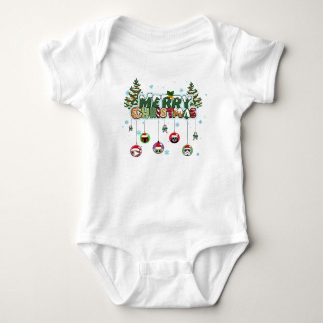 Merry Christmas Baby T-Shirt Baby Bodysuit (Front)