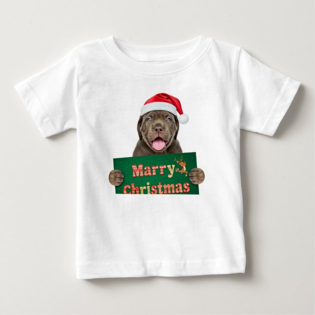 "Merry Christmas Baby T-Shirt – Cute Holiday  (Front)