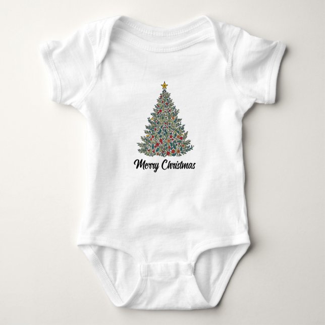 Merry Christmas Babysuits Baby Bodysuit (Front)