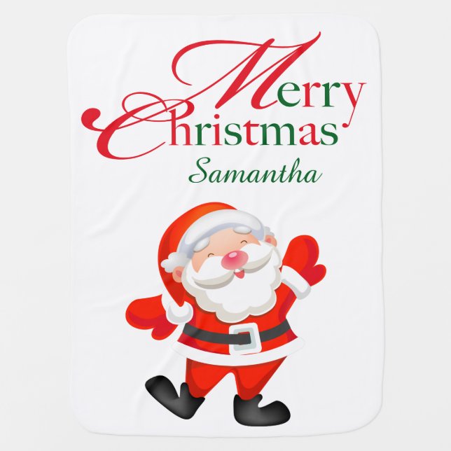 Merry Christmas Backdrop Santa Baby Blanket (Front)