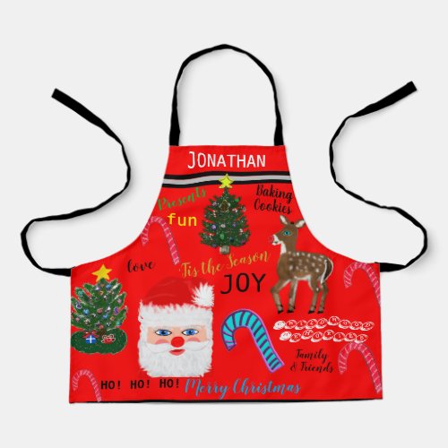 Merry Christmas Baking Memories NAME Apron