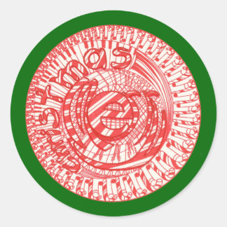 Merry Christmas ball candy canes stickers