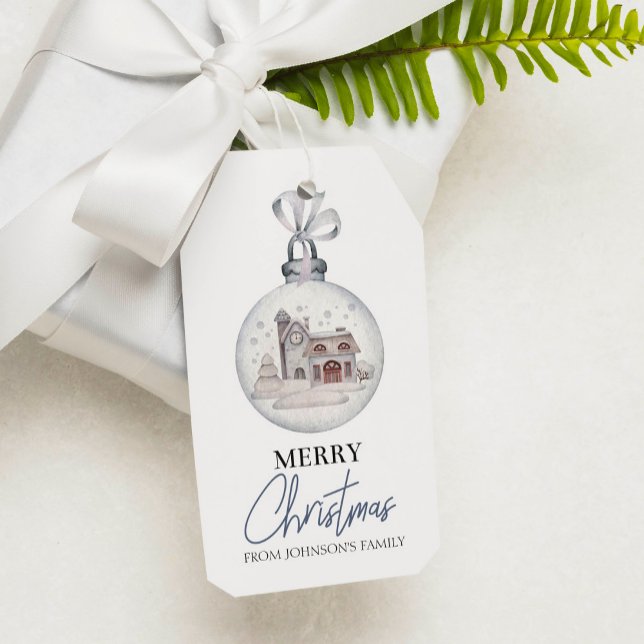 Merry Christmas Ball Country House Gift Tag (Creator Uploaded)