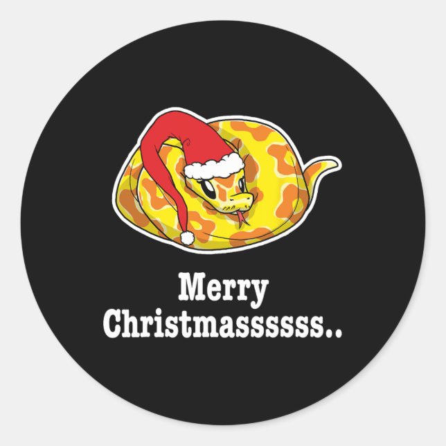 Merry Christmas Ball Python Tee Snake Lover  Classic Round Sticker (Front)