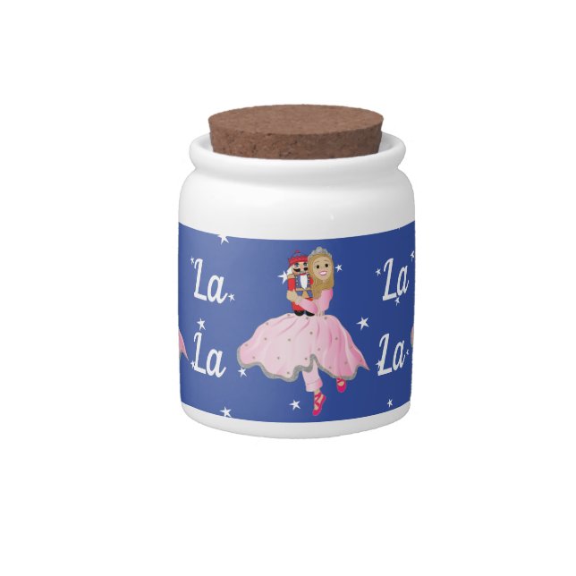 Merry Christmas Ballerina Nutcracker Candy Jar (Front)