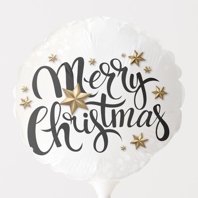 Merry Christmas Balloon (Front: "Merry Christmas" written in black cursive font!)