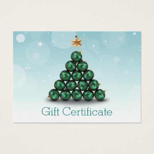 Merry Christmas Balls Tree Mint Pastel Gift Card