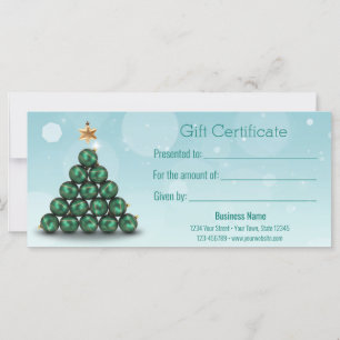 Merry Christmas Balls Tree Mint Pastel Gift Card