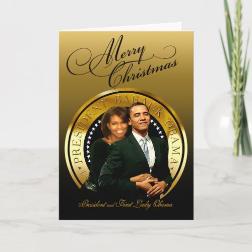 Merry Christmas Barack and Michelle Obama Holiday Card