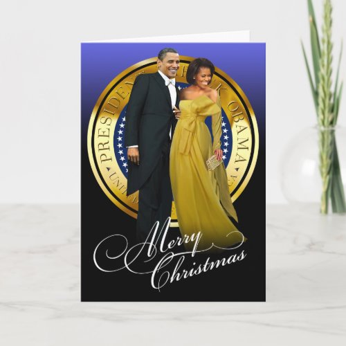 Merry Christmas Barack and Michelle Obama Holiday Card
