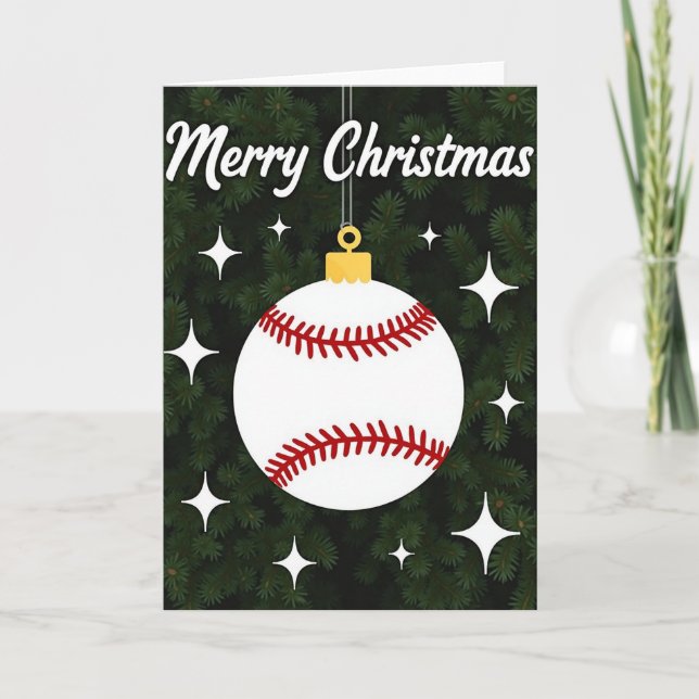 Merry Christmas Baseball Card (Front)
