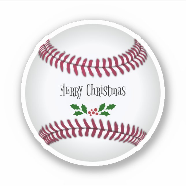 Merry Christmas, baseball holiday design Sticker (Front)
