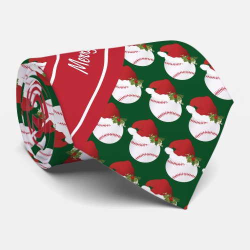 Merry Christmas Baseball Tie