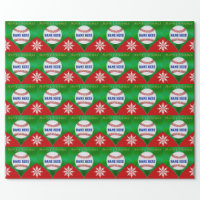 Soccer Football Balls Kids Name Red Christmas Wrapping Paper Sheets