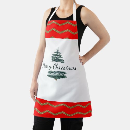 Merry Christmas Basic All_Over Print Apron