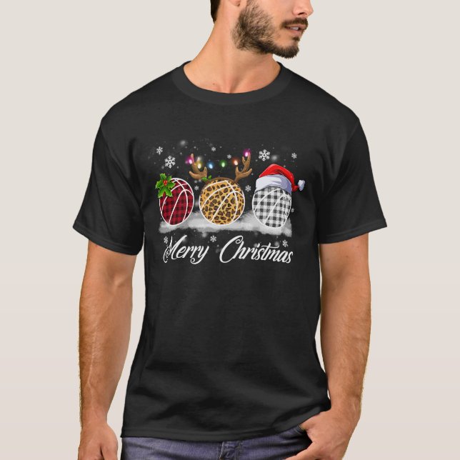 Merry Christmas Basketball Ball Costume Basketball T-Shirt (Front)