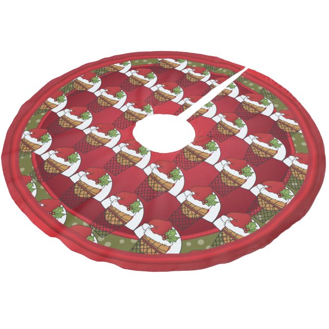 Merry Christmas  Basketball Lovers Brushed Polyester Tree Skirt (Angled)