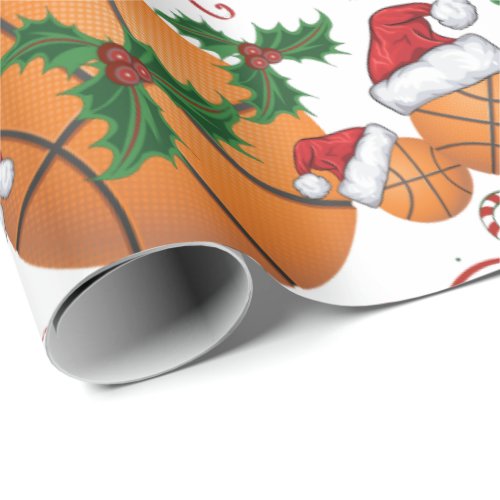 Merry Christmas Basketball Santa Wrapping Paper