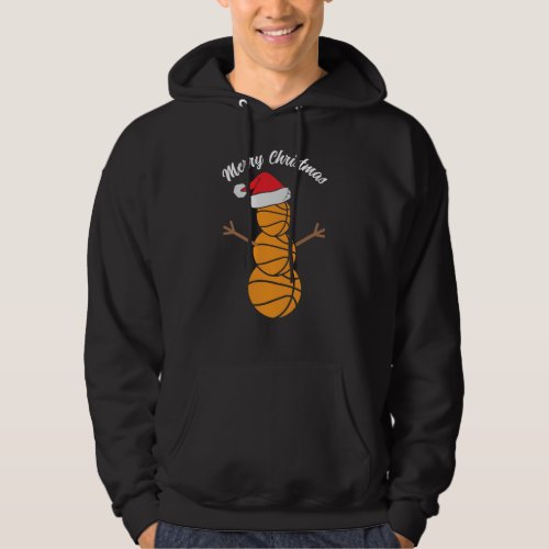 Merry Christmas Basketball Snowman  Hoodie